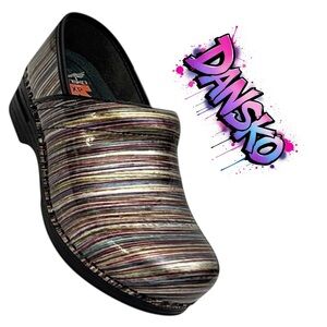 Dansko XP Multicolor Women’s Shiny Work Clogs Size 37 US 6.5 Pre-Owned
